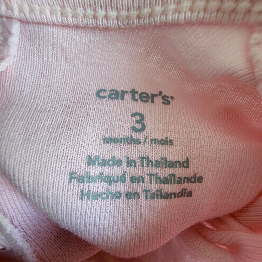Carter's 3 Month 3M Infant Pastel Pink Bunny Dress Snap Close Bloomers Easter - Picture 5 of 5
